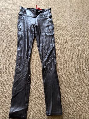 Spanx Black Faux Leather High-Waist Leggings size small
